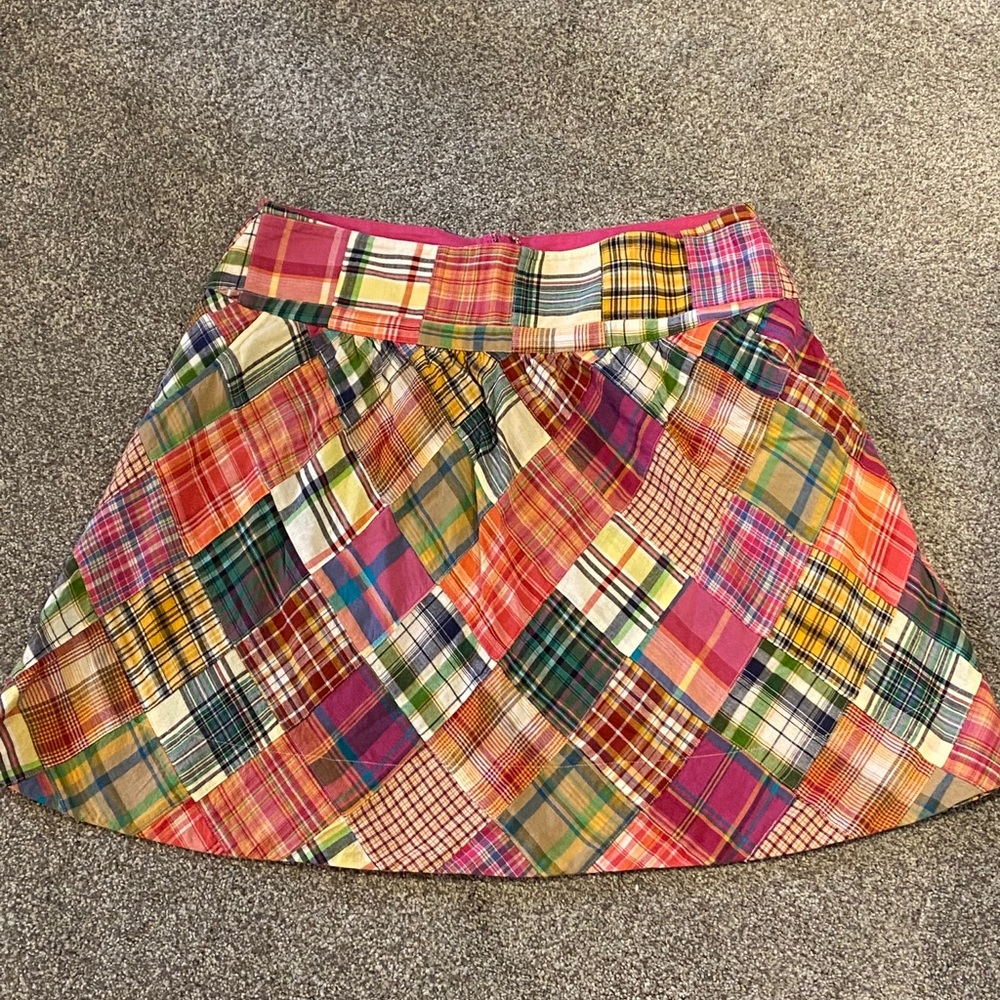 Cabi Madras Cotton Skirt - Size 8
